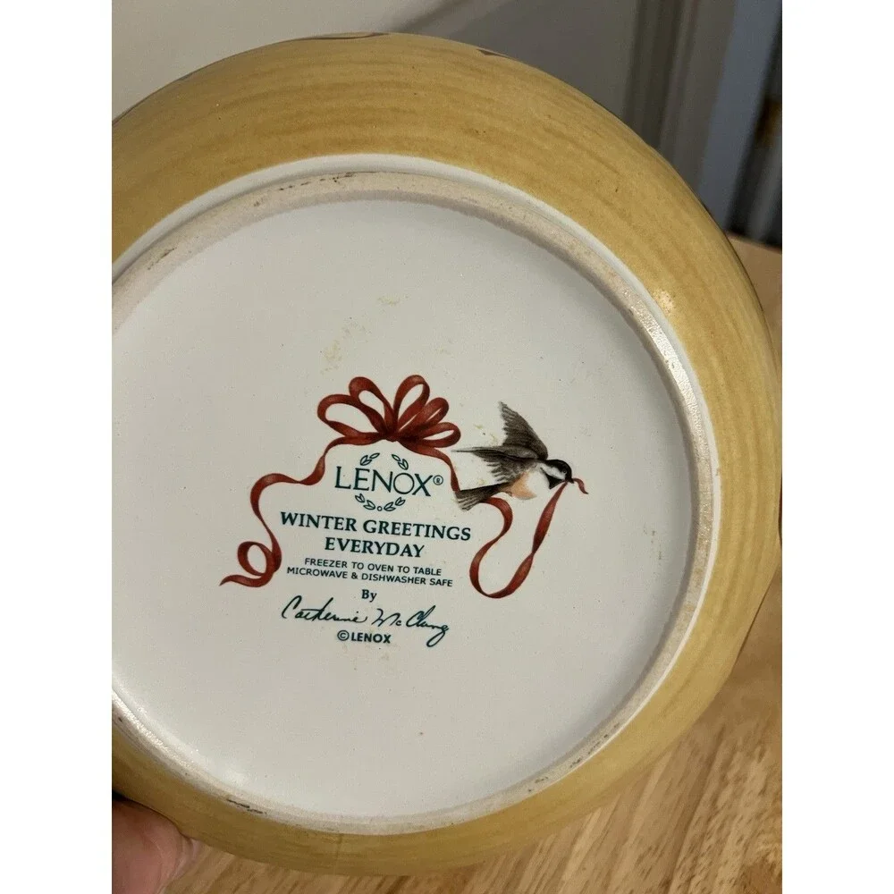 Lenox Winter Greetings Everyday Cardinal Bird Bowl, Microwave & Dishwasher Safe
